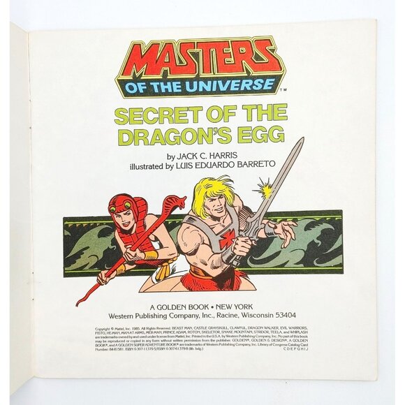 1985 GOLDEN BOOKS MASTERS OF THE UNIVERSE SECRET OF THE DRAGON'S EGG BOOK - Picture 3 of 4